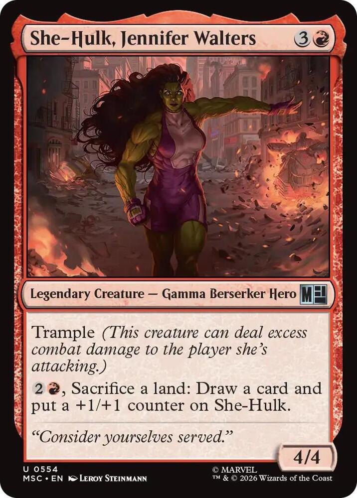 She-Hulk, Jennifer Walters 554 card from Commander: Marvel Super Heroes