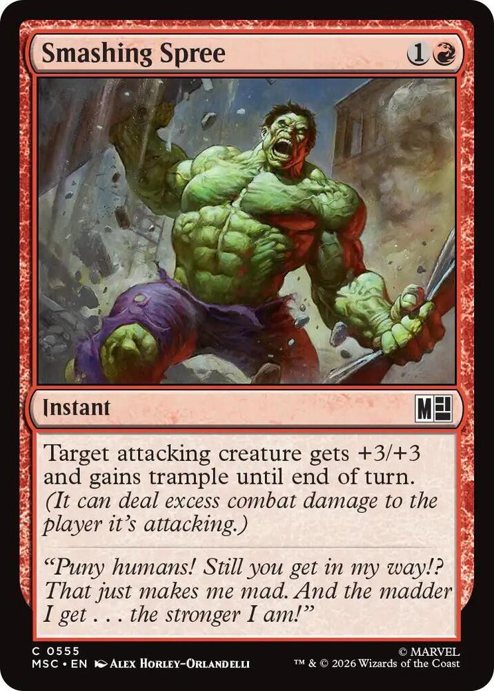 Smashing Spree 555 card from Commander: Marvel Super Heroes