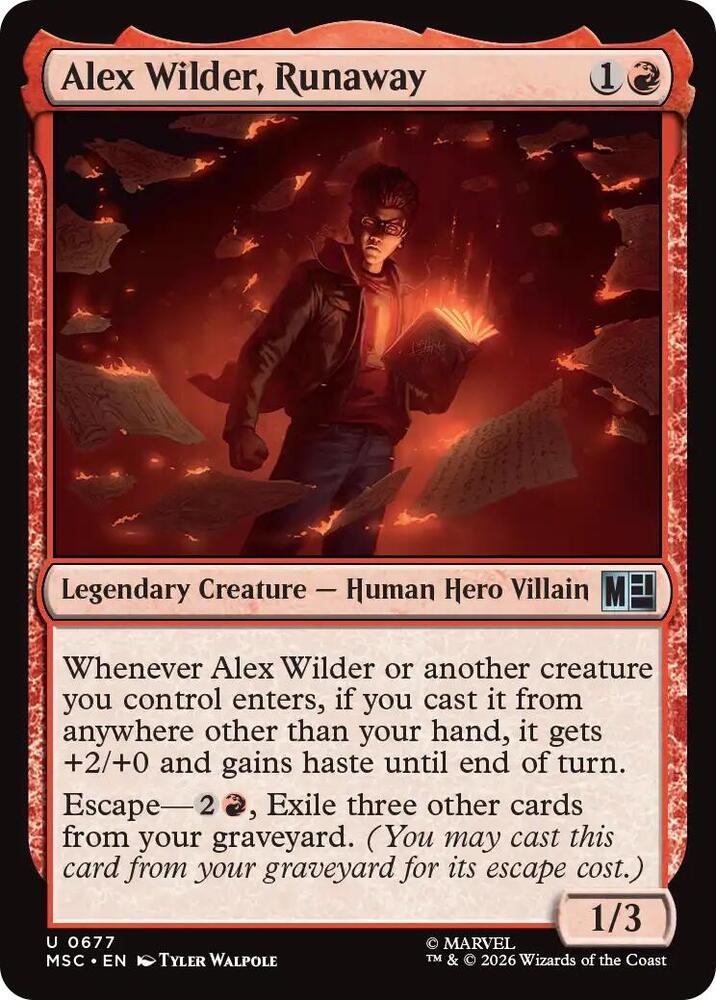 Alex Wilder, Runaway 677 card from Commander: Marvel Super Heroes