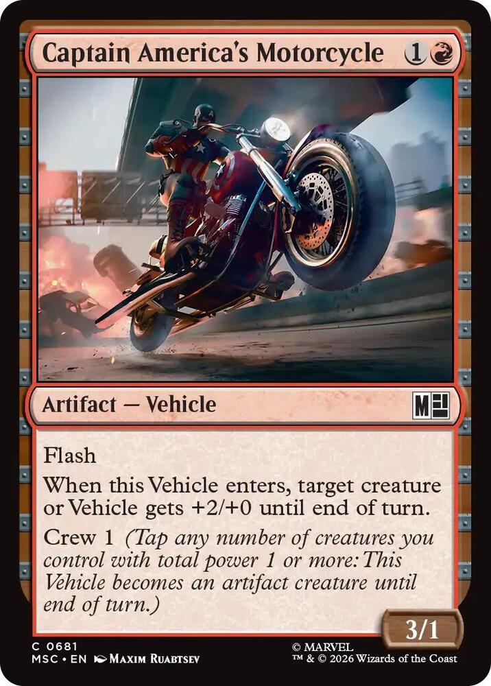 Captain America's Motorcycle 681 card from Commander: Marvel Super Heroes