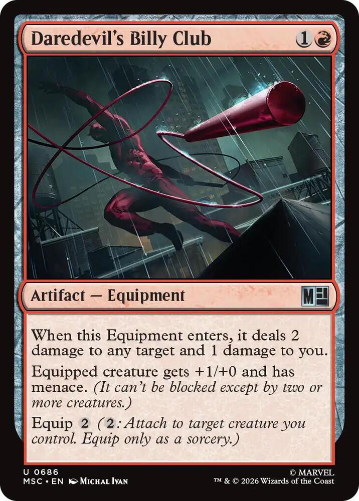 Daredevil's Billy Club 686 card from Commander: Marvel Super Heroes