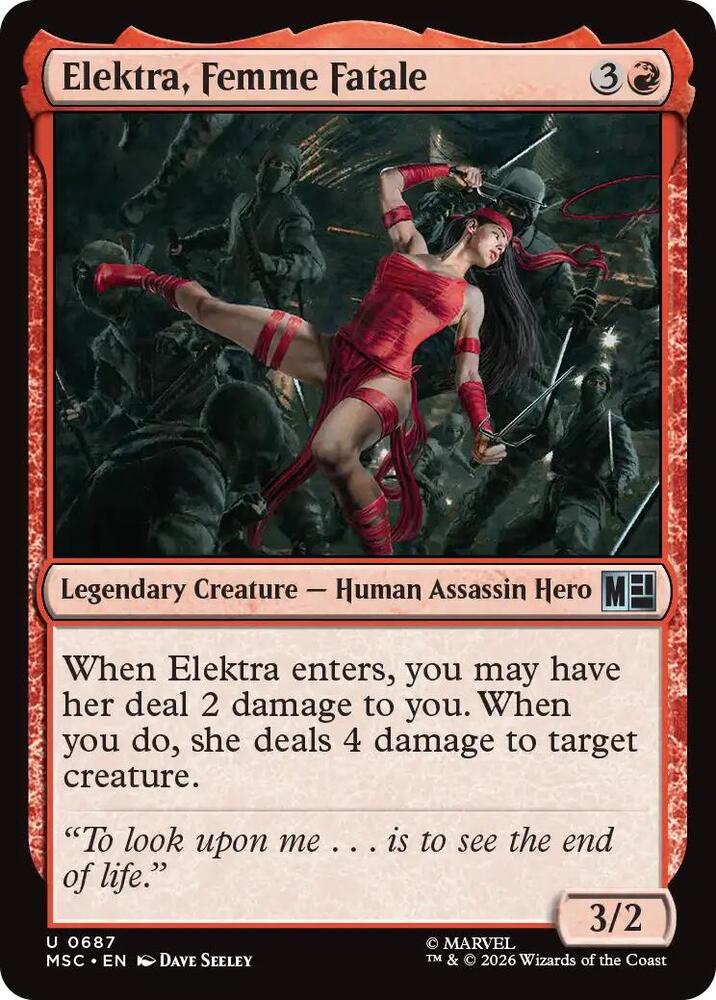 Elektra, Femme Fatale 687 card from Commander: Marvel Super Heroes