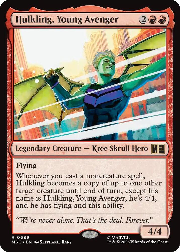 Hulkling, Young Avenger 689 card from Commander: Marvel Super Heroes