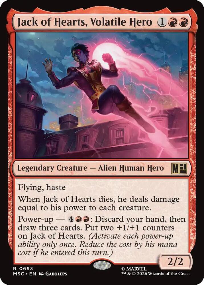 Jack of Hearts, Volatile Hero 693 card from Commander: Marvel Super Heroes