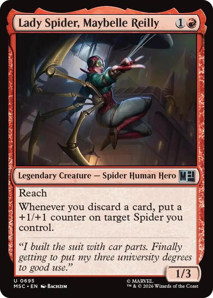 Lady Spider, Maybelle Reilly 695 card from Commander: Marvel Super Heroes