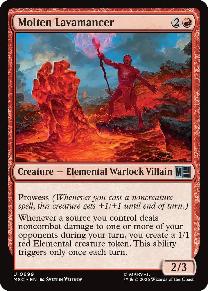 Molten Lavamancer 699 card from Commander: Marvel Super Heroes