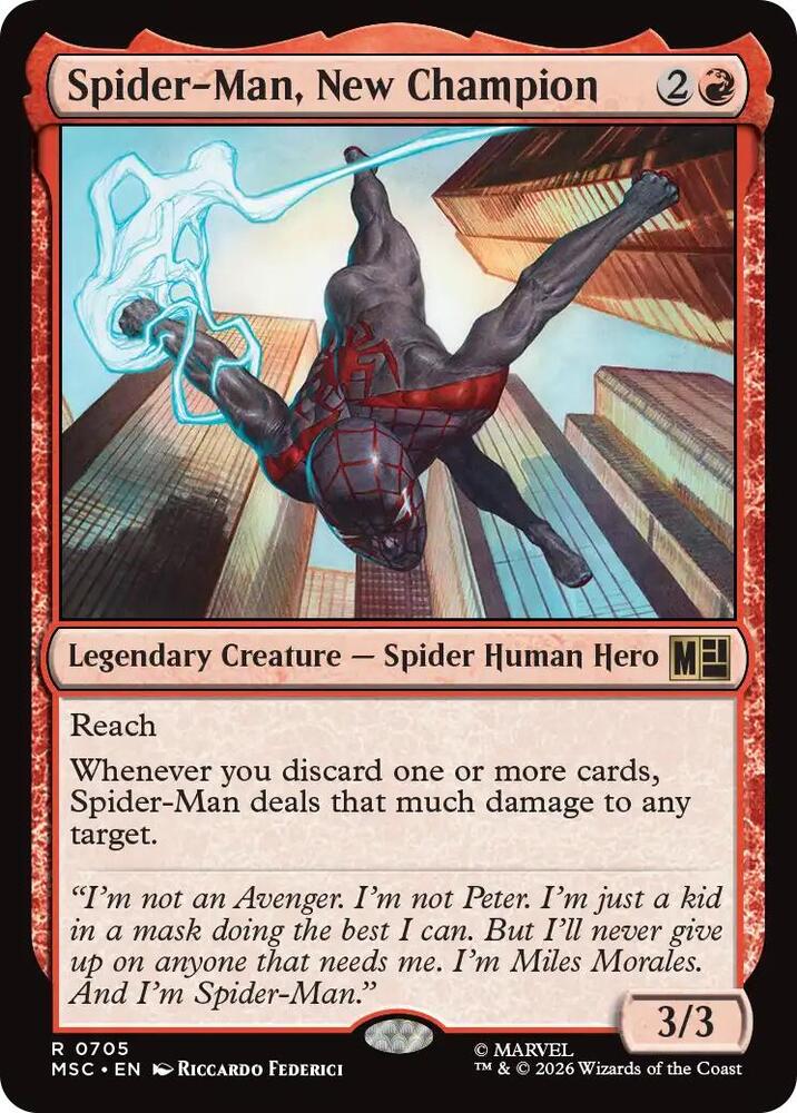 Spider-Man, New Champion 705 card from Commander: Marvel Super Heroes