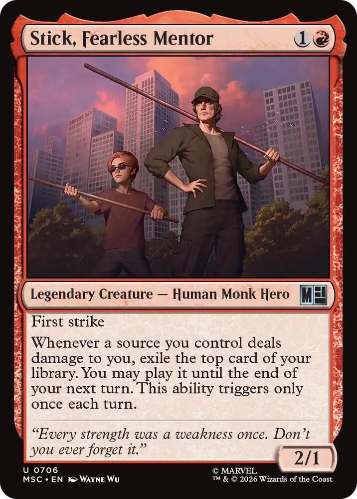 Stick, Fearless Mentor 706 card from Commander: Marvel Super Heroes