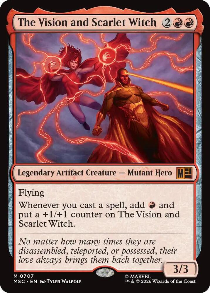 The Vision and Scarlet Witch 707 card from Commander: Marvel Super Heroes