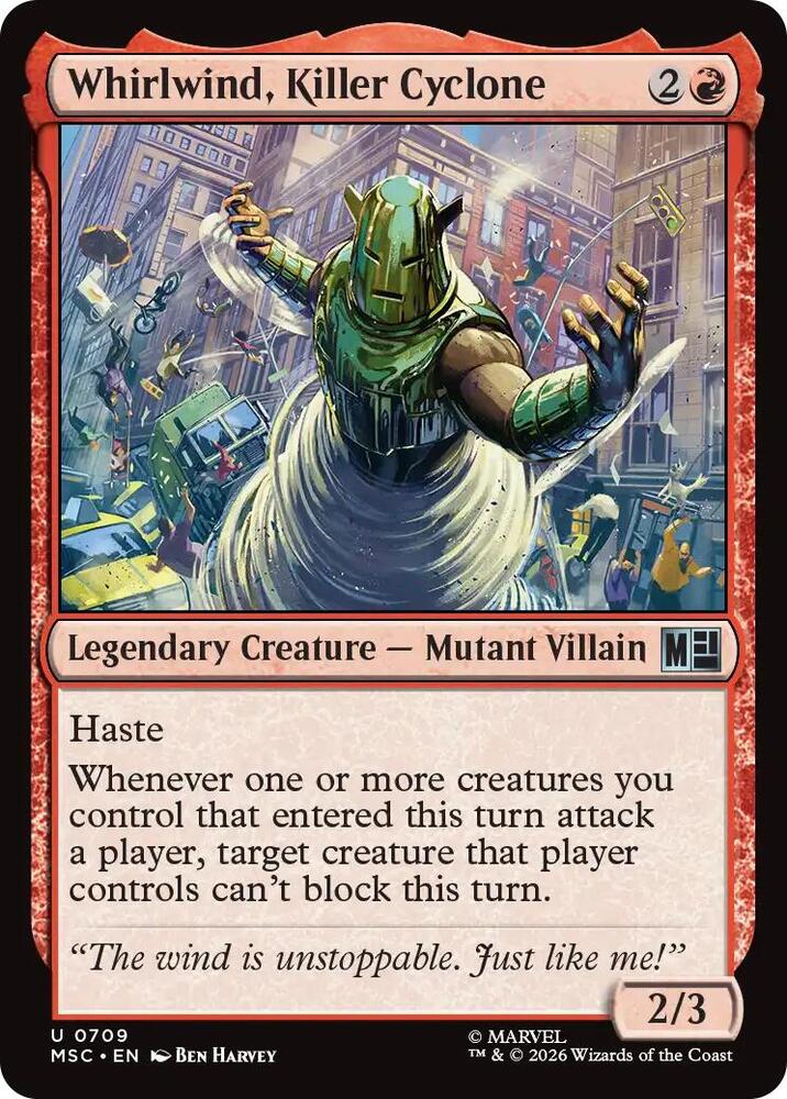 Whirlwind, Killer Cyclone 709 card from Commander: Marvel Super Heroes