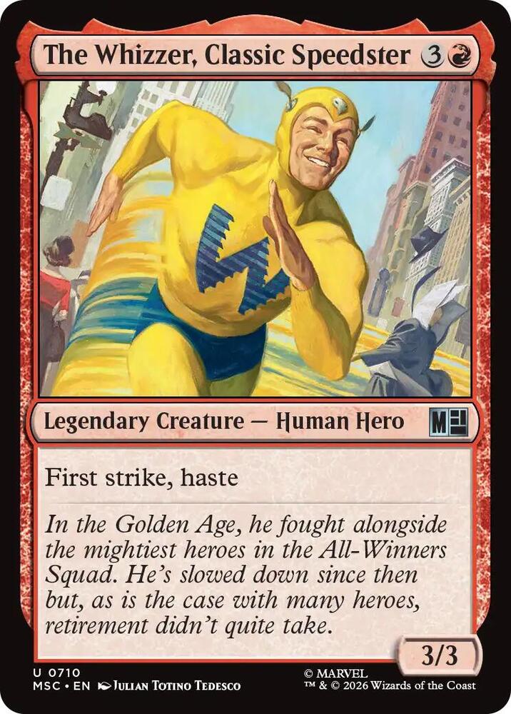 The Whizzer, Classic Speedster 710 card from Commander: Marvel Super Heroes