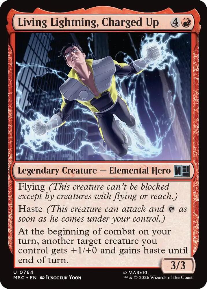 Living Lightning, Charged Up 764 card from Commander: Marvel Super Heroes