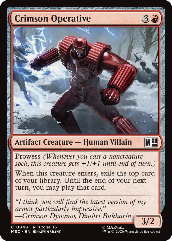 Crimson Operative 848 card from Commander: Marvel Super Heroes