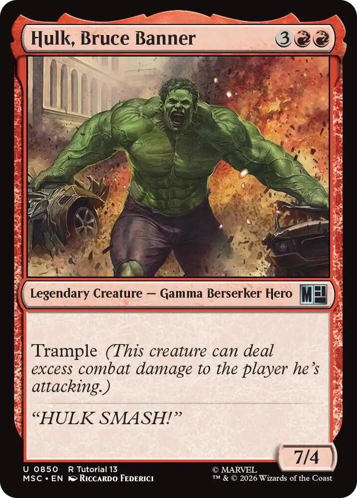 Hulk, Bruce Banner 850 card from Commander: Marvel Super Heroes