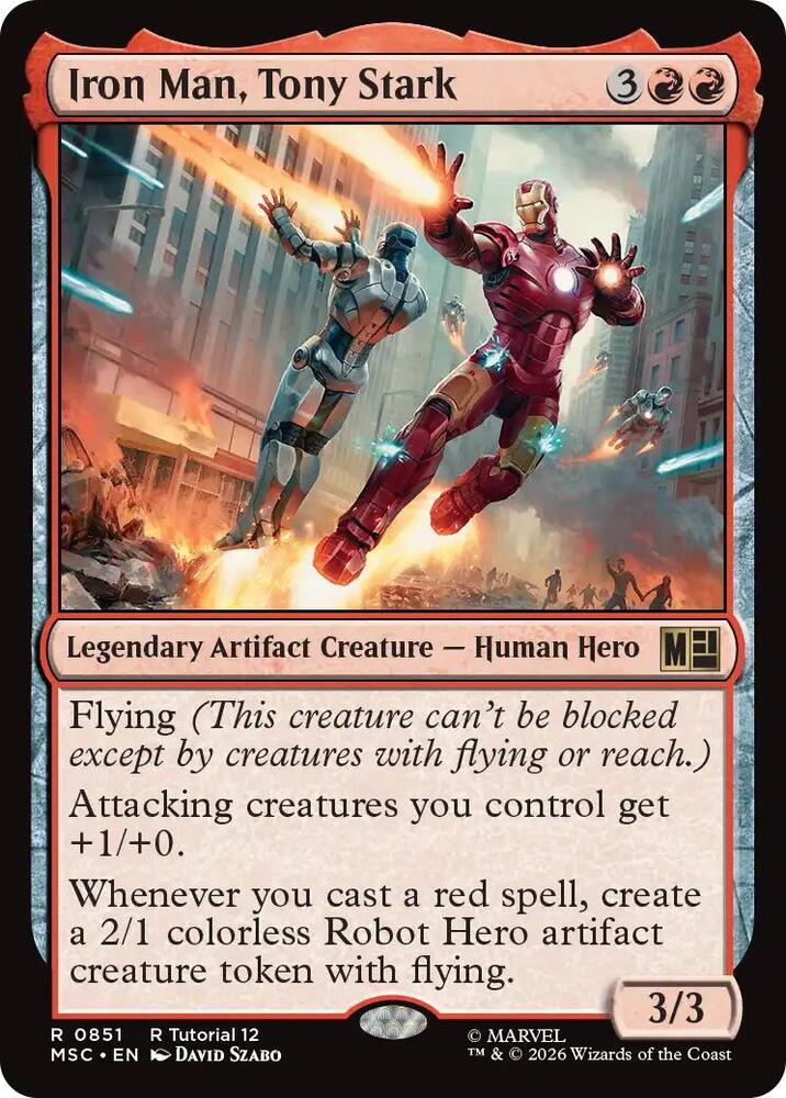 Iron Man, Tony Stark 851 card from Commander: Marvel Super Heroes