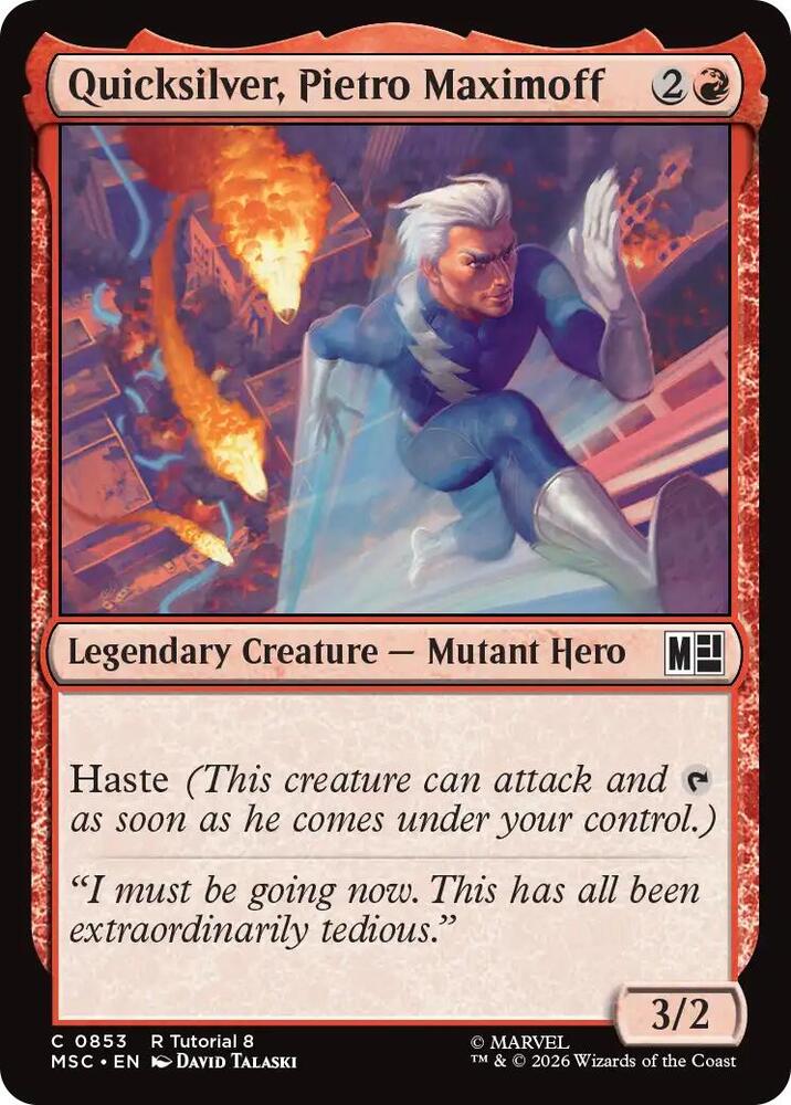 Quicksilver, Pietro Maximoff 853 card from Commander: Marvel Super Heroes