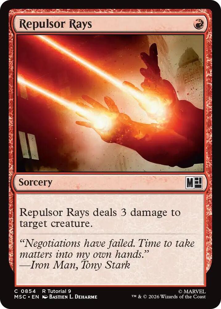 Repulsor Rays 854 card from Commander: Marvel Super Heroes