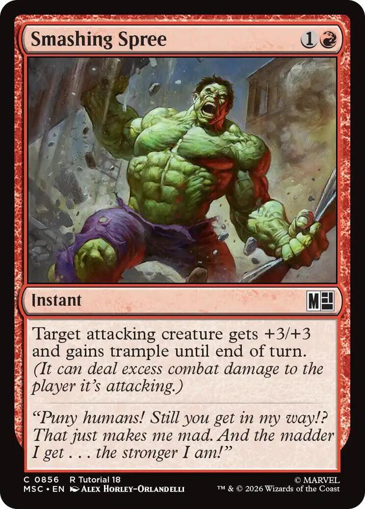 Smashing Spree 856 card from Commander: Marvel Super Heroes