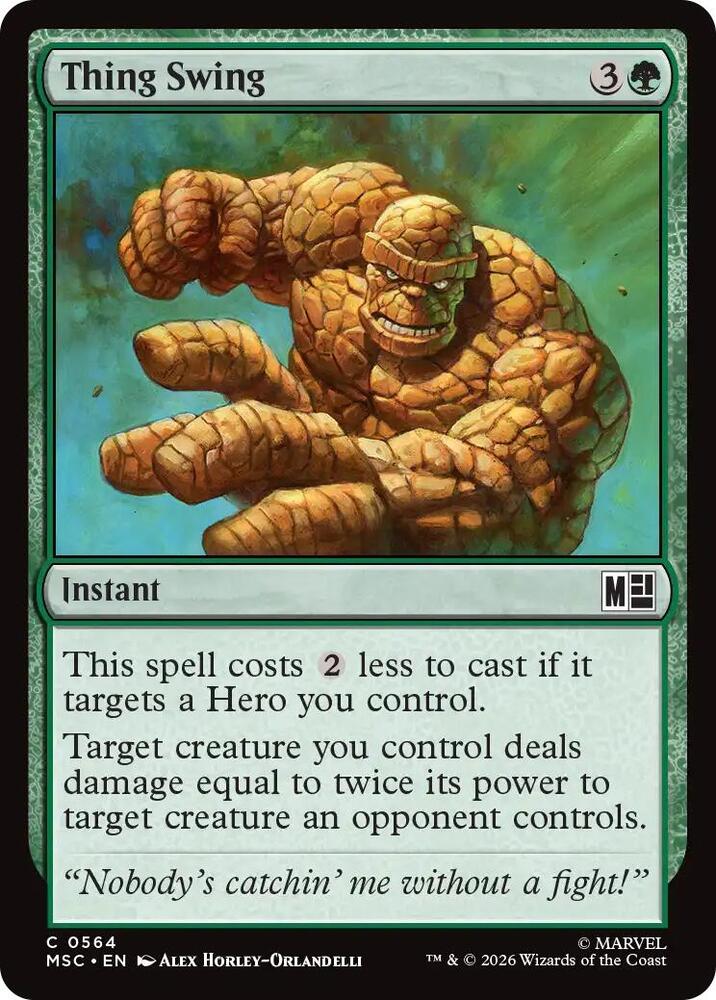 Thing Swing 564 card from Commander: Marvel Super Heroes