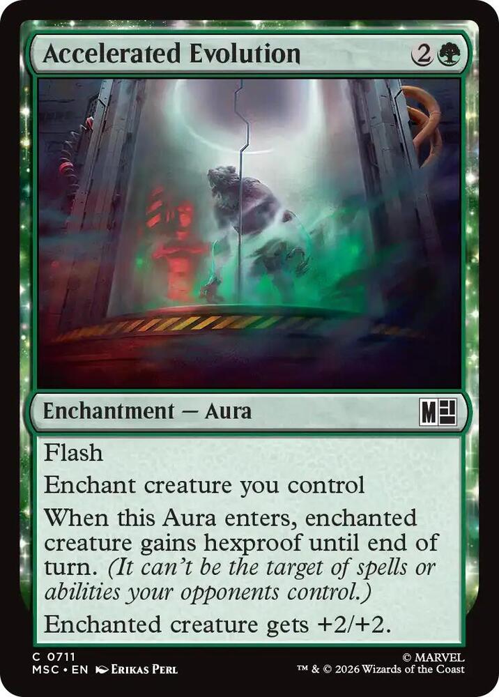 Accelerated Evolution 711 card from Commander: Marvel Super Heroes