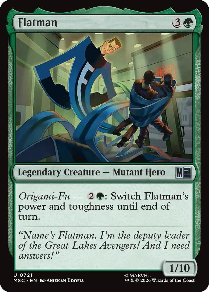 Flatman 721 card from Commander: Marvel Super Heroes