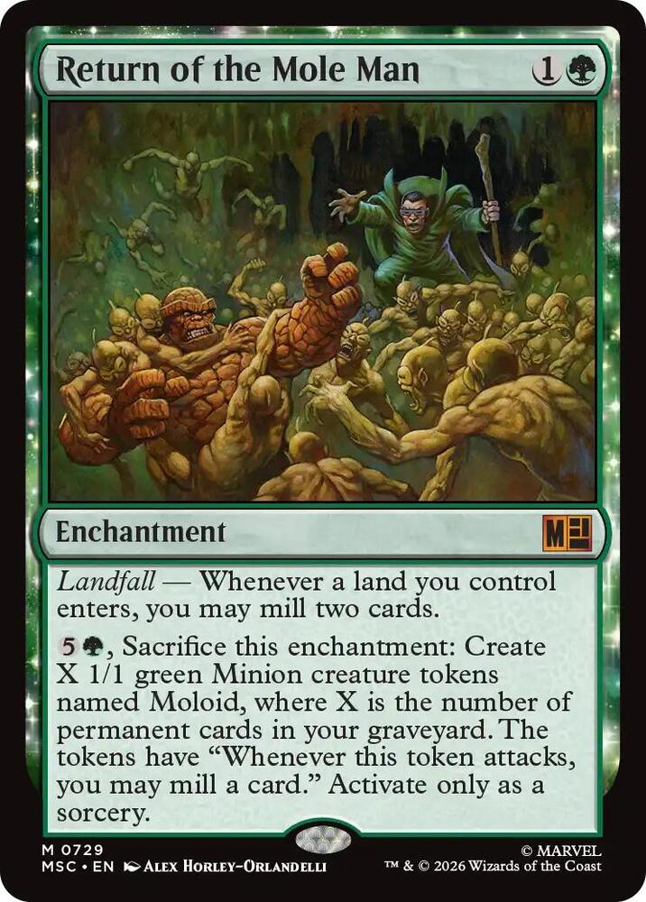 Return of the Mole Man 729 card from Commander: Marvel Super Heroes