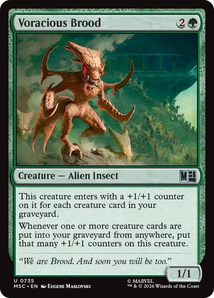 Voracious Brood 735 card from Commander: Marvel Super Heroes