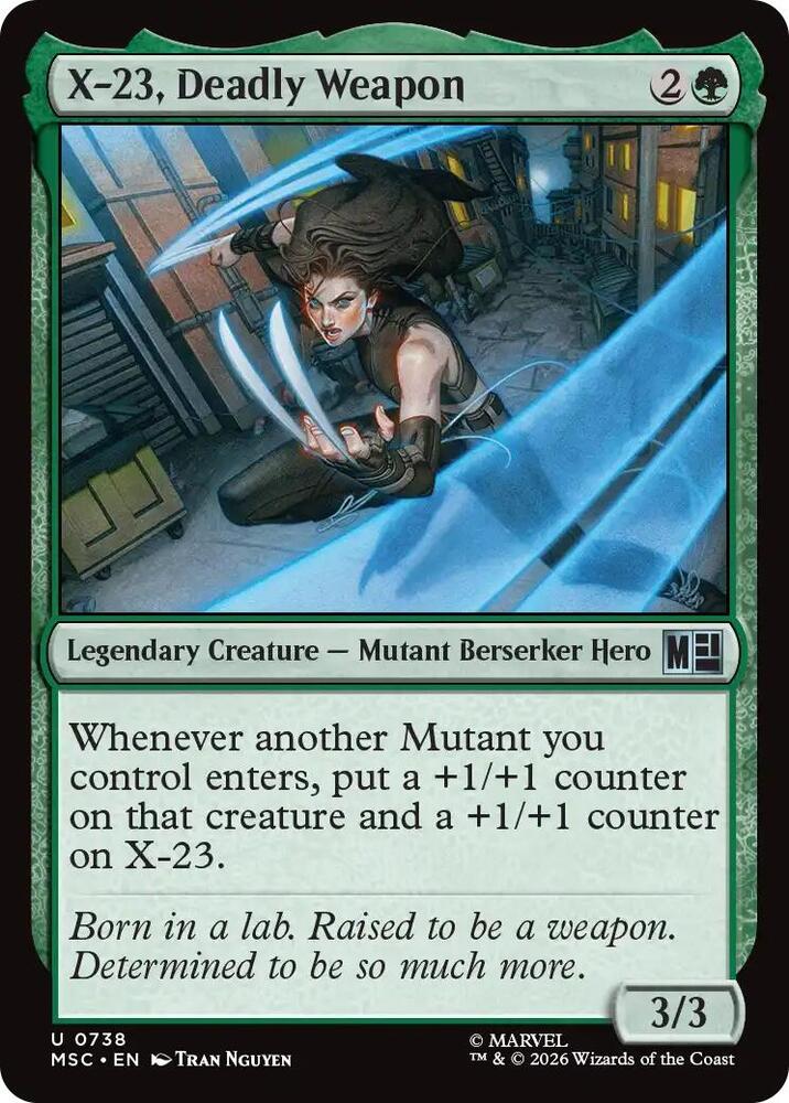 X-23, Deadly Weapon 738 card from Commander: Marvel Super Heroes