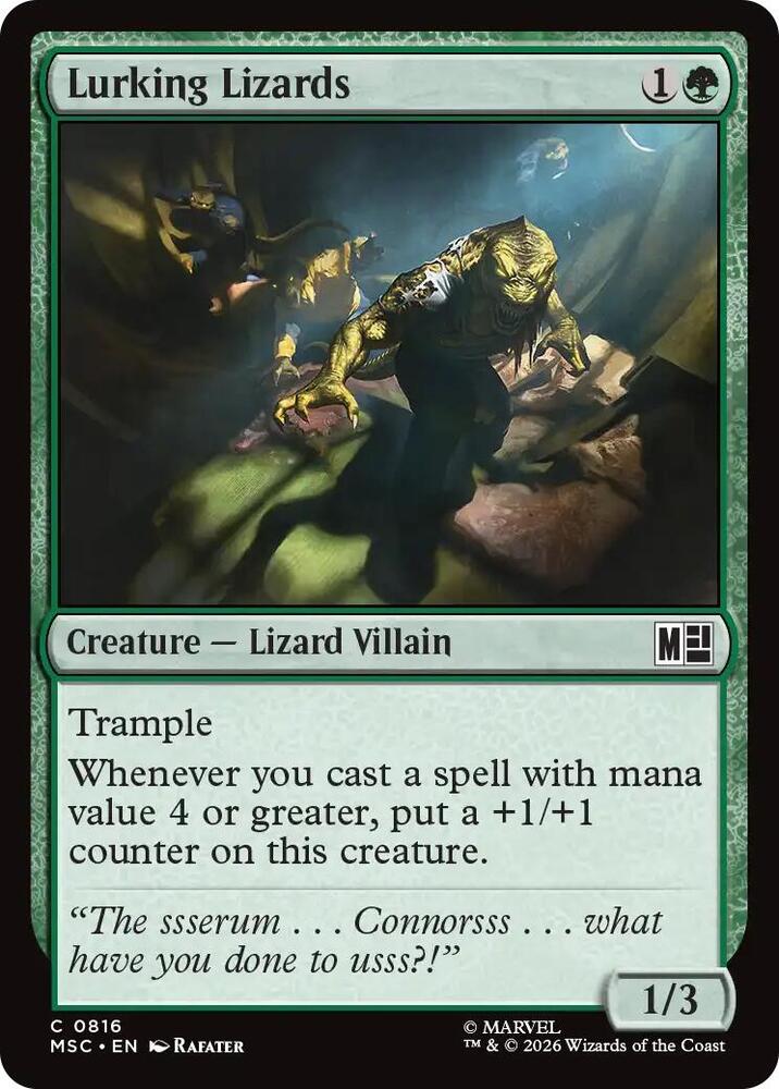 Lurking Lizards 816 card from Commander: Marvel Super Heroes