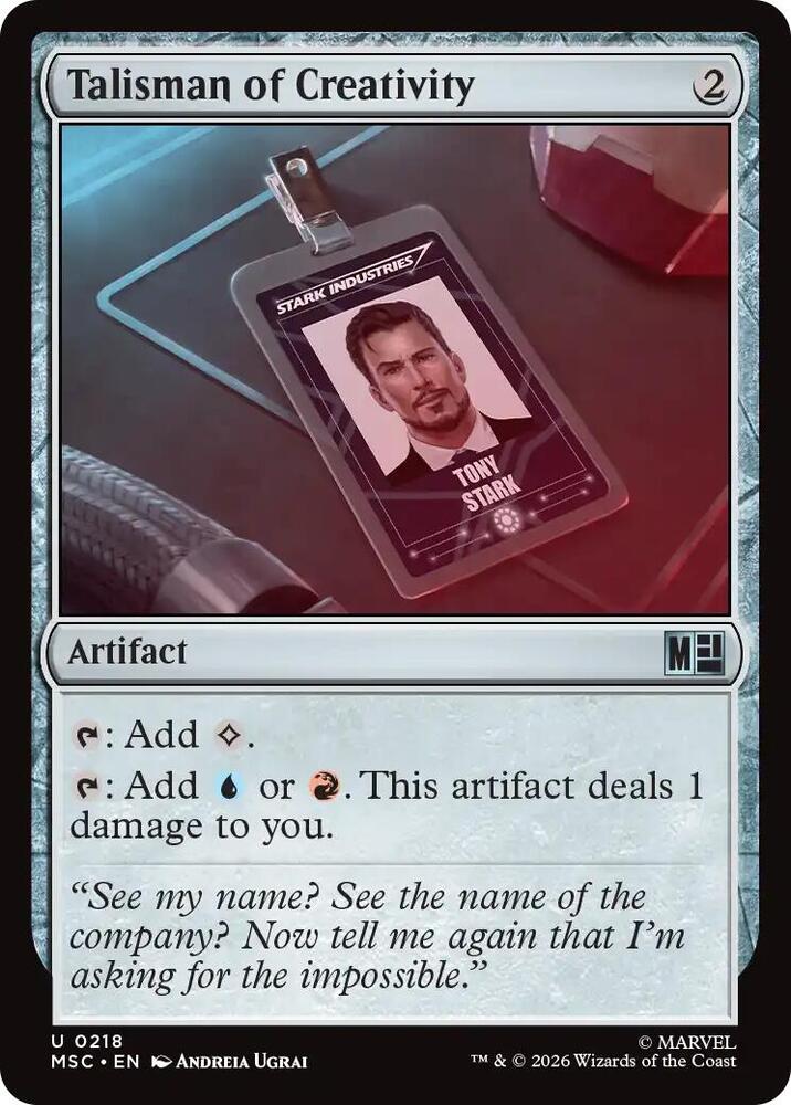 Talisman of Creativity 218 card from Commander: Marvel Super Heroes
