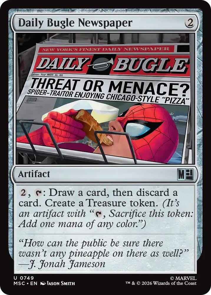 Daily Bugle Newspaper 749 card from Commander: Marvel Super Heroes