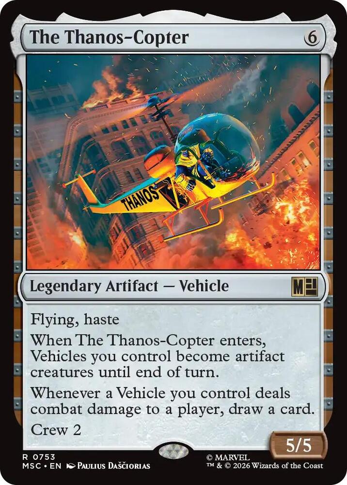 The Thanos-Copter 753 card from Commander: Marvel Super Heroes