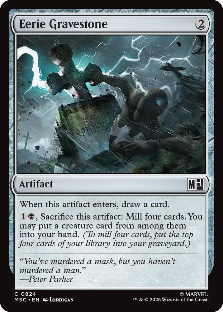 Eerie Gravestone 824 card from Commander: Marvel Super Heroes