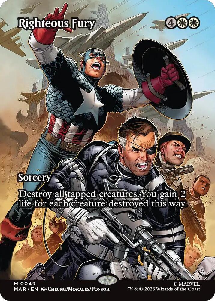 Righteous Fury (Borderless) 49 card from Marvel Universe Eternal-Legal