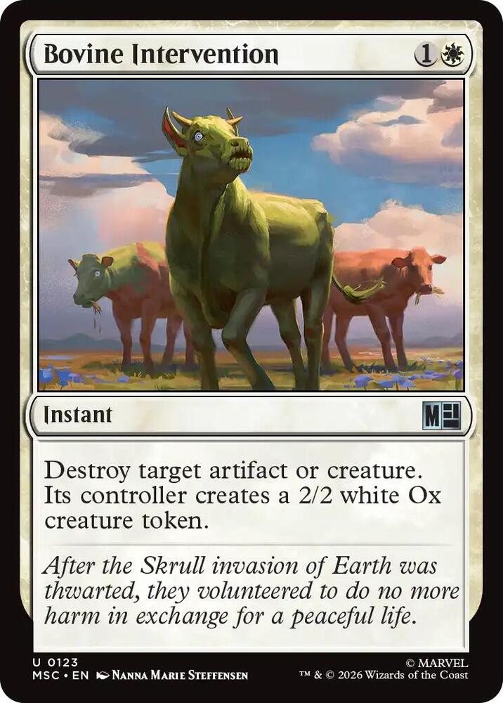 Bovine Intervention 123 card from Commander: Marvel Super Heroes