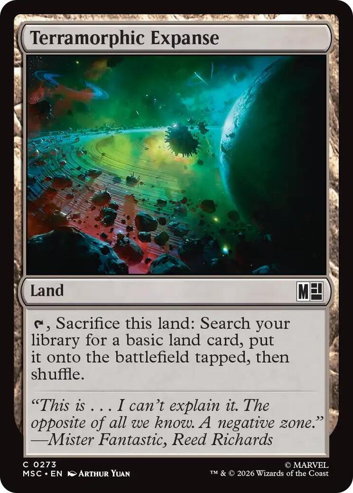 Terramorphic Expanse 273 card from Commander: Marvel Super Heroes
