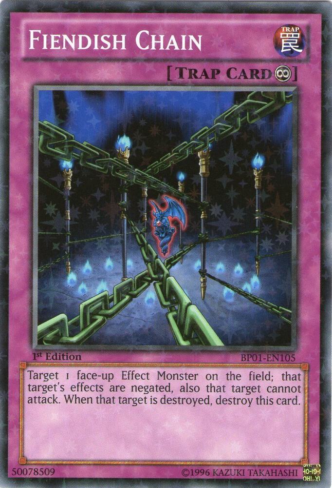 Fiendish Chain (Starfoil) BP01-EN105 card from Battle Pack: Epic Dawn