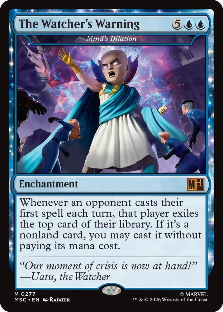 The Watcher's Warning - Mind's Dilation (Surge Foil) 277 card from Commander: Marvel Super Heroes