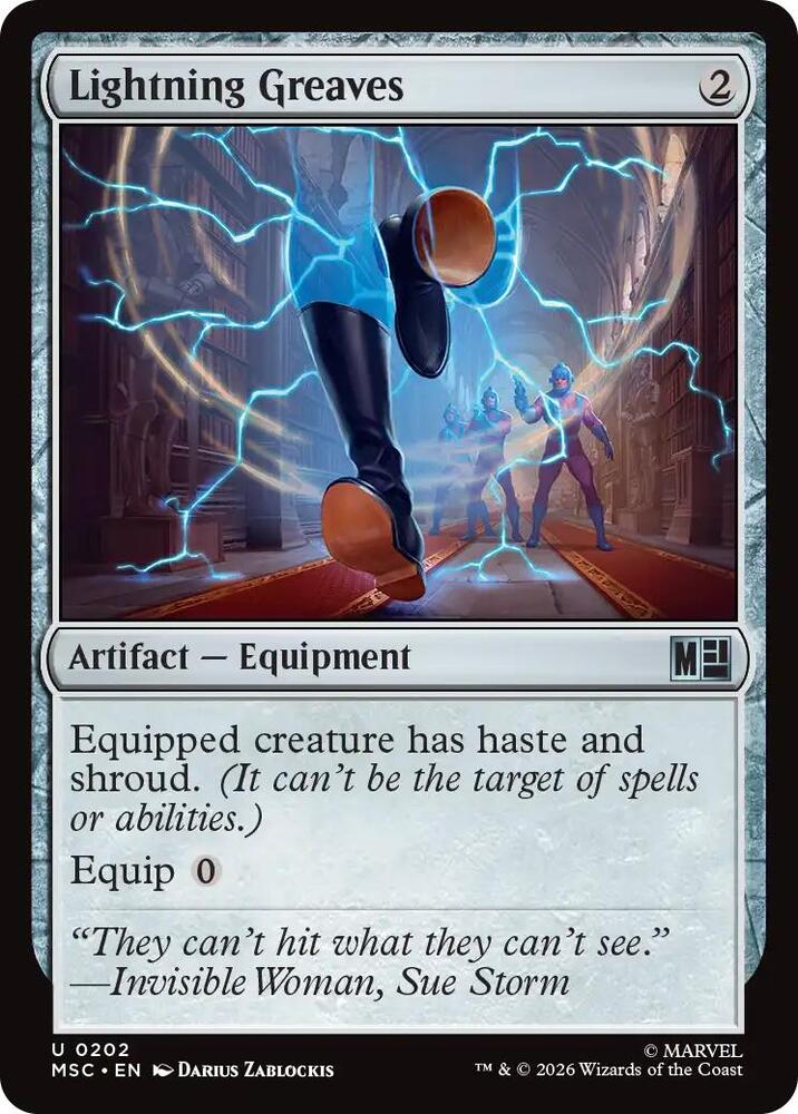 Lightning Greaves 202 card from Commander: Marvel Super Heroes