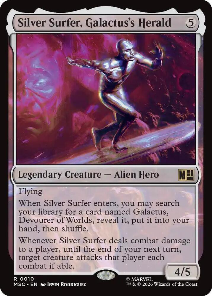 Silver Surfer, Galactus's Herald (Surge Foil) 10 card from Commander: Marvel Super Heroes