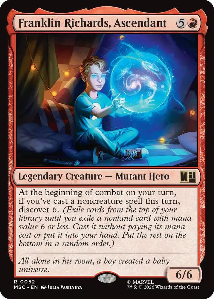 Franklin Richards, Ascendant (Surge Foil) 52 card from Commander: Marvel Super Heroes