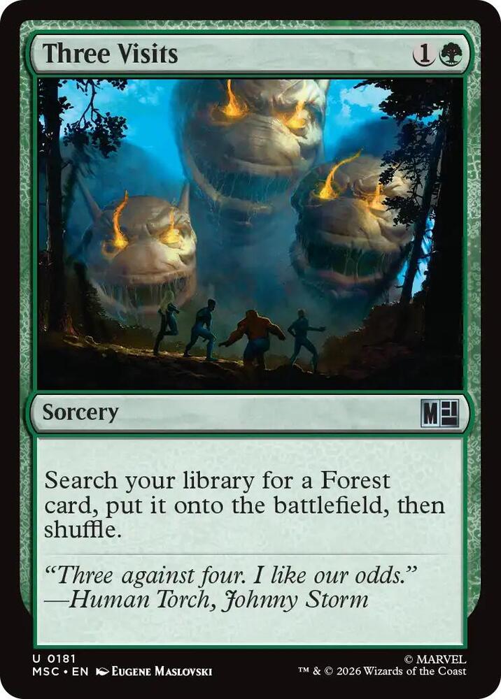 Three Visits (Surge Foil) 181 card from Commander: Marvel Super Heroes
