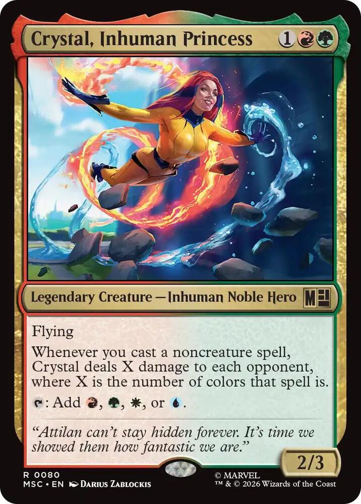 Crystal, Inhuman Princess (Surge Foil) 80 card from Commander: Marvel Super Heroes