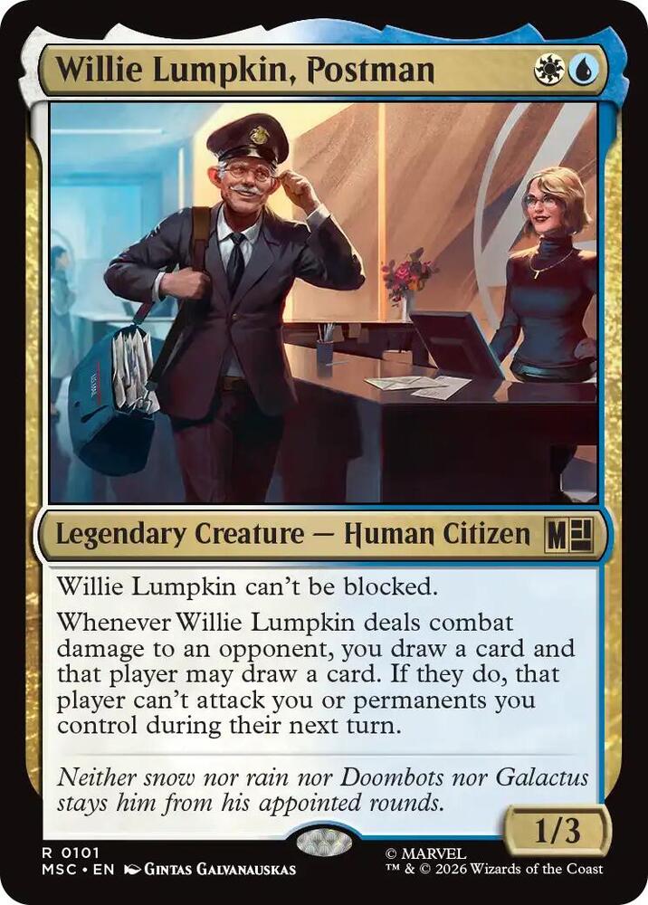 Willie Lumpkin, Postman (Surge Foil) 101 card from Commander: Marvel Super Heroes