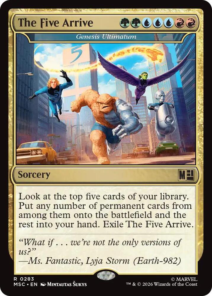 The Five Arrive - Genesis Ultimatum (Surge Foil) 283 card from Commander: Marvel Super Heroes