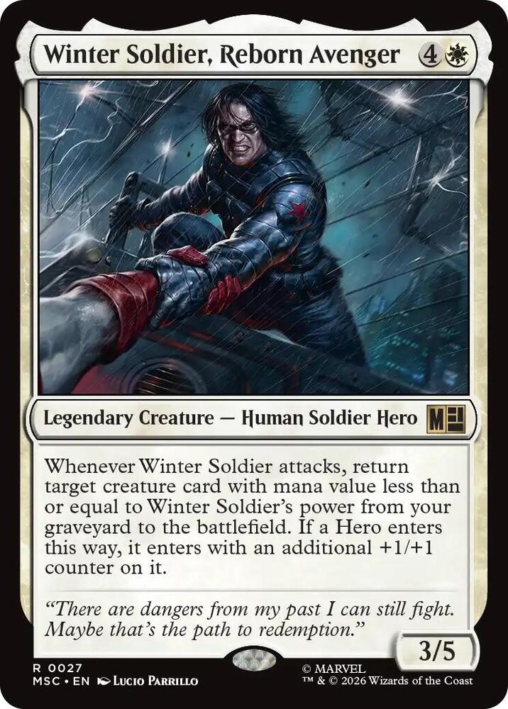 Winter Soldier, Reborn Avenger (Surge Foil) 27 card from Commander: Marvel Super Heroes