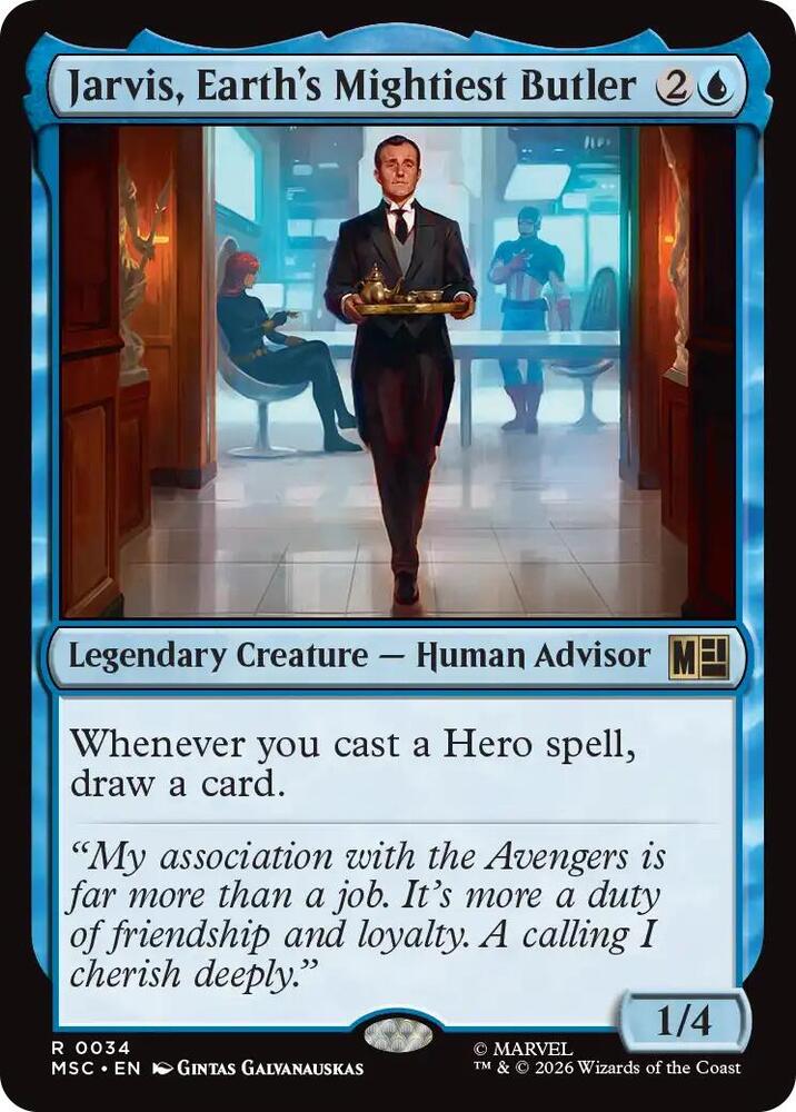 Jarvis, Earth's Mightiest Butler (Surge Foil) 34 card from Commander: Marvel Super Heroes
