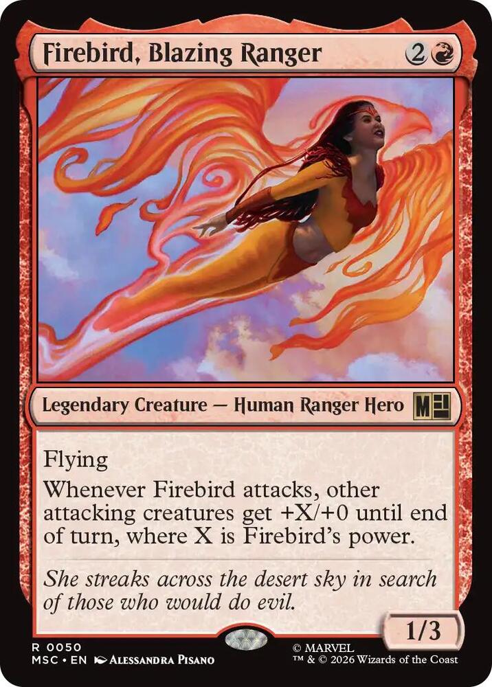 Firebird, Blazing Ranger (Surge Foil) 50 card from Commander: Marvel Super Heroes
