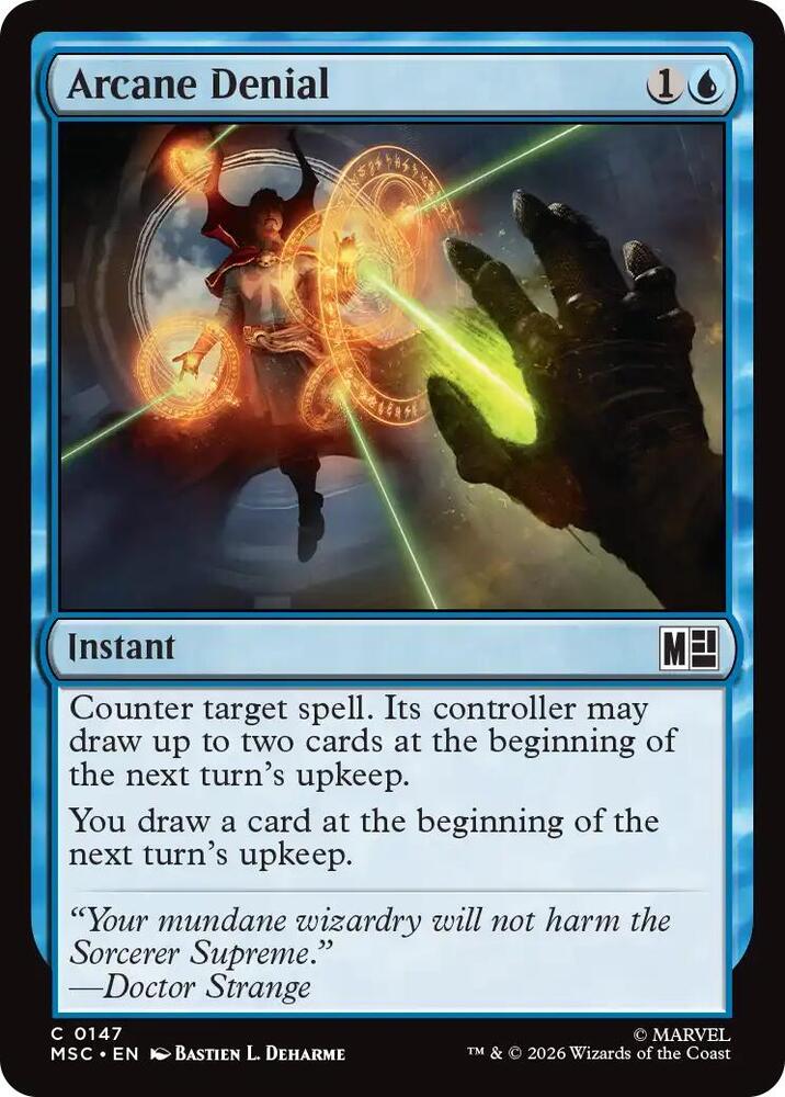 Arcane Denial (Surge Foil) 147 card from Commander: Marvel Super Heroes