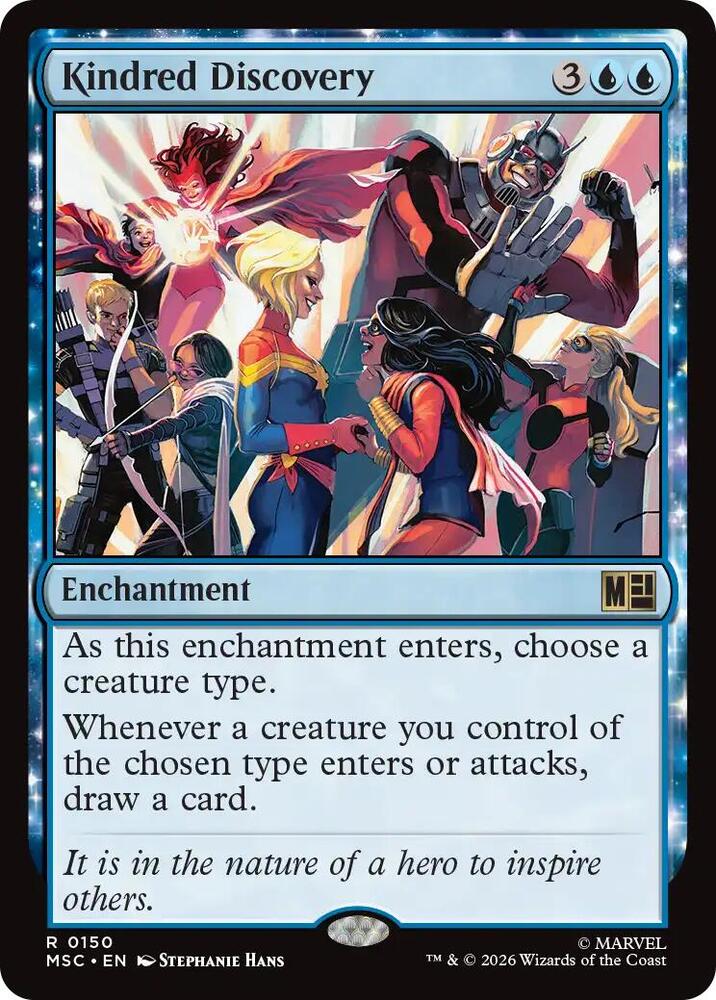 Kindred Discovery (Surge Foil) 150 card from Commander: Marvel Super Heroes